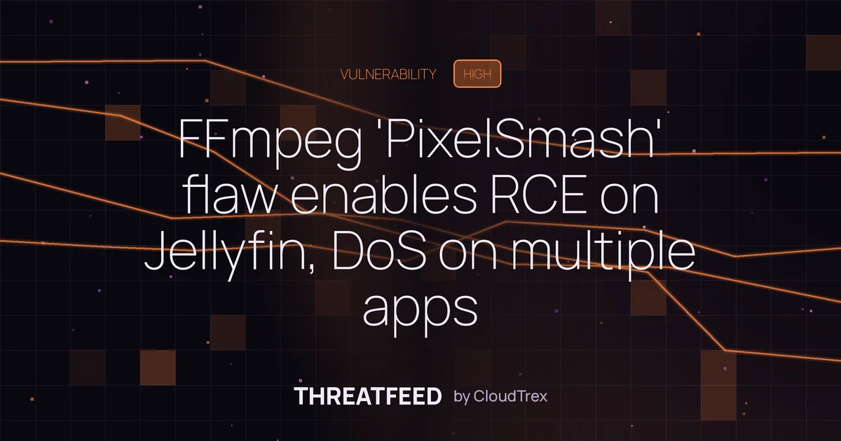 FFmpeg 'PixelSmash' flaw enables RCE on Jellyfin, DoS on multiple apps