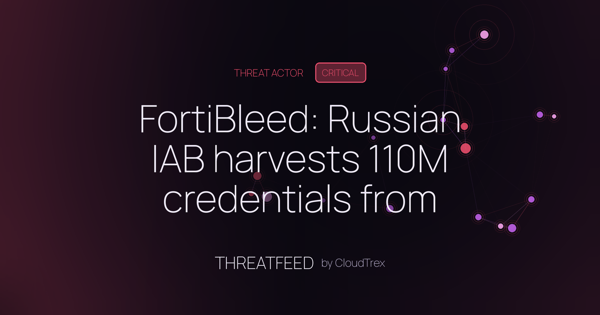 FortiBleed: Russian IAB harvests 110M credentials from FortiGate devices
