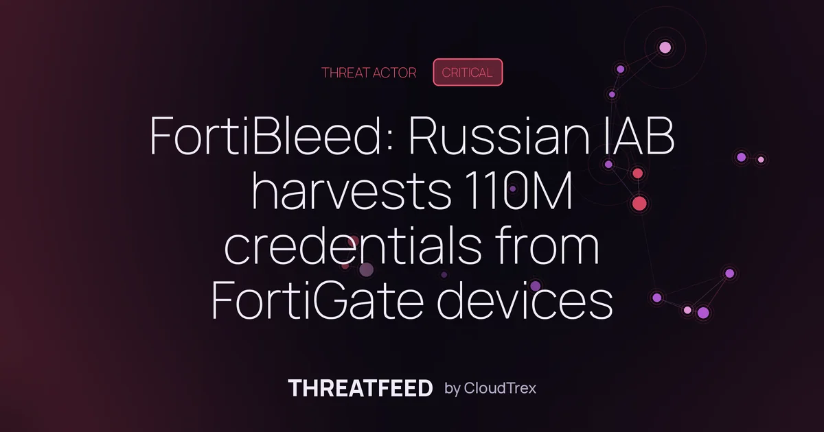 FortiBleed: Russian IAB harvests 110M credentials from FortiGate devices