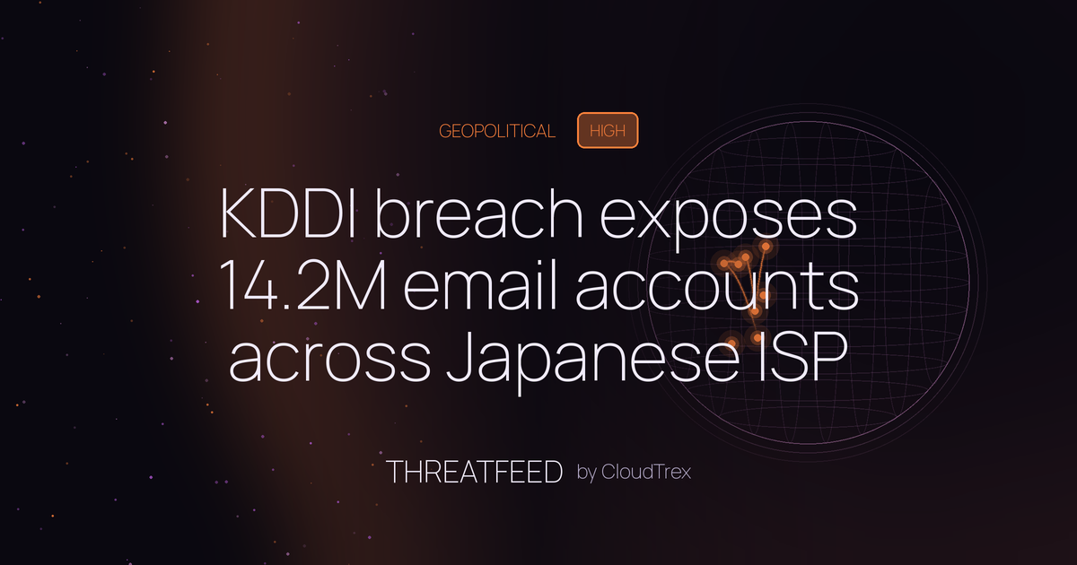 KDDI breach exposes 14.2M email accounts across Japanese ISP ecosystem
