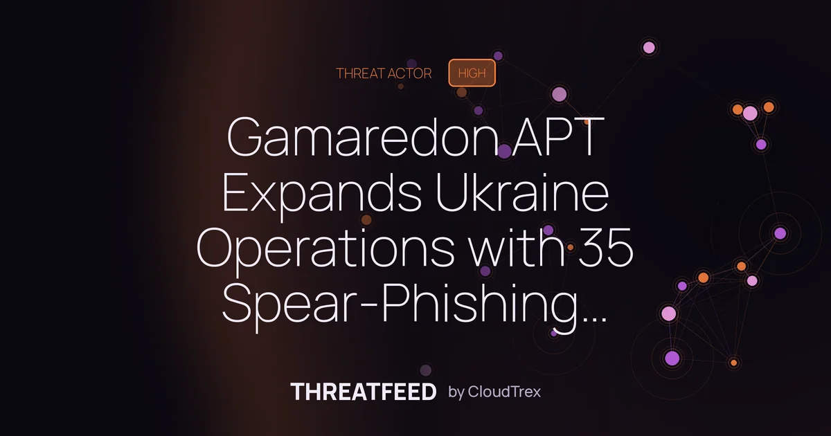 Gamaredon APT Expands Ukraine Operations with 35 Spear-Phishing Campaigns