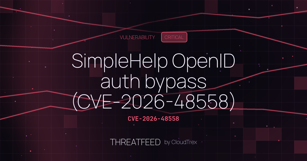 SimpleHelp OpenID auth bypass (CVE-2026-48558) exploited in wild