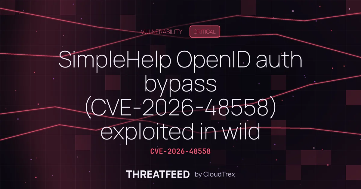 SimpleHelp OpenID auth bypass (CVE-2026-48558) exploited in wild
