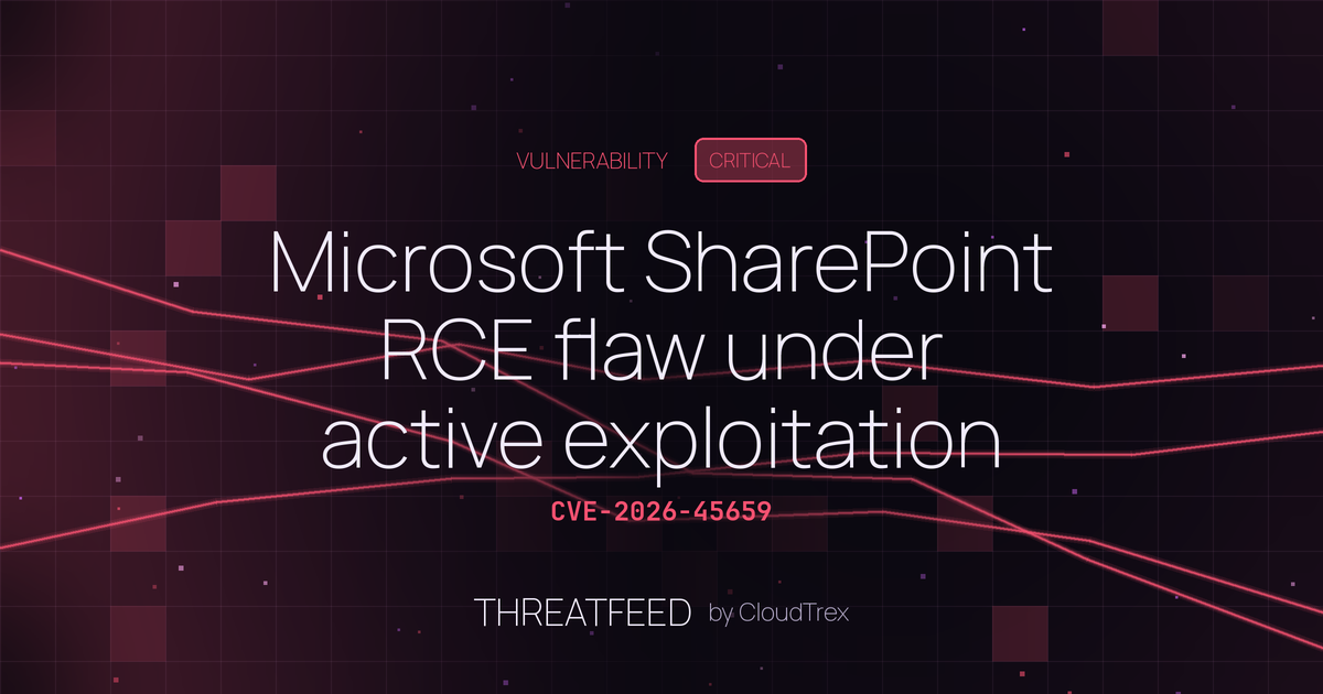 Microsoft SharePoint RCE flaw under active exploitation (CVE-2026-45659)