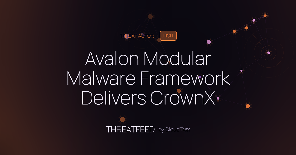 Avalon Modular Malware Framework Delivers CrownX Ransomware