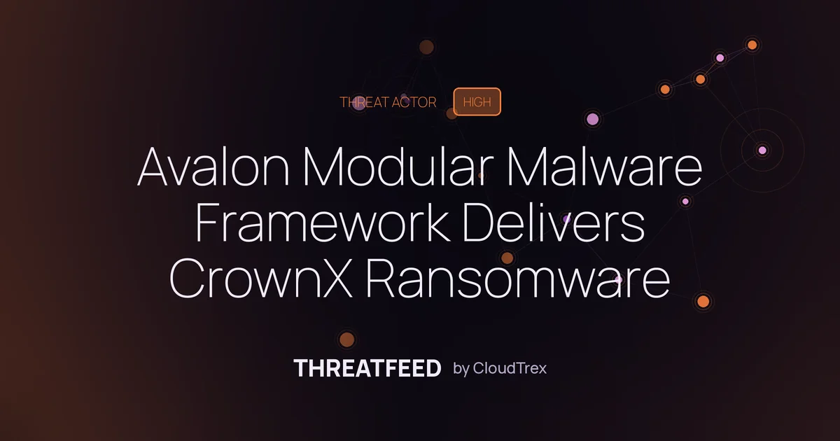 Avalon Modular Malware Framework Delivers CrownX Ransomware