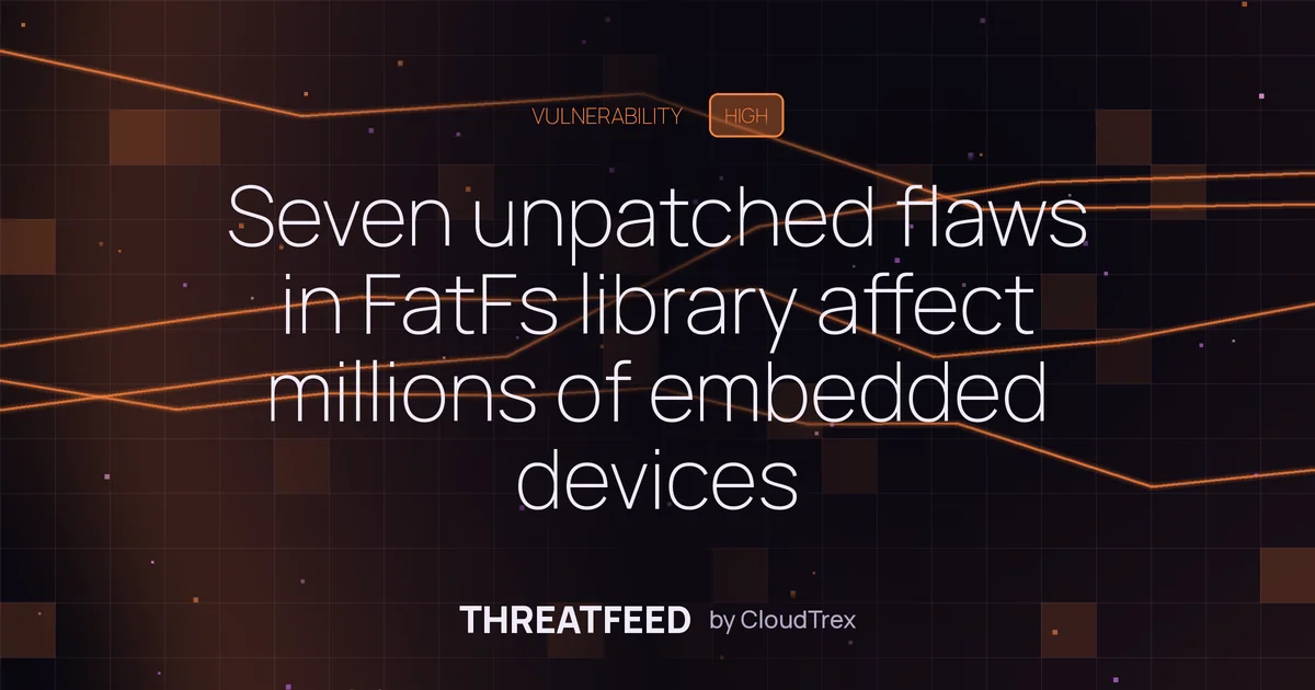 Seven unpatched flaws in FatFs library affect millions of embedded devices