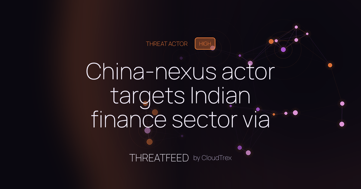 China-nexus actor targets Indian finance sector via DcRAT malware