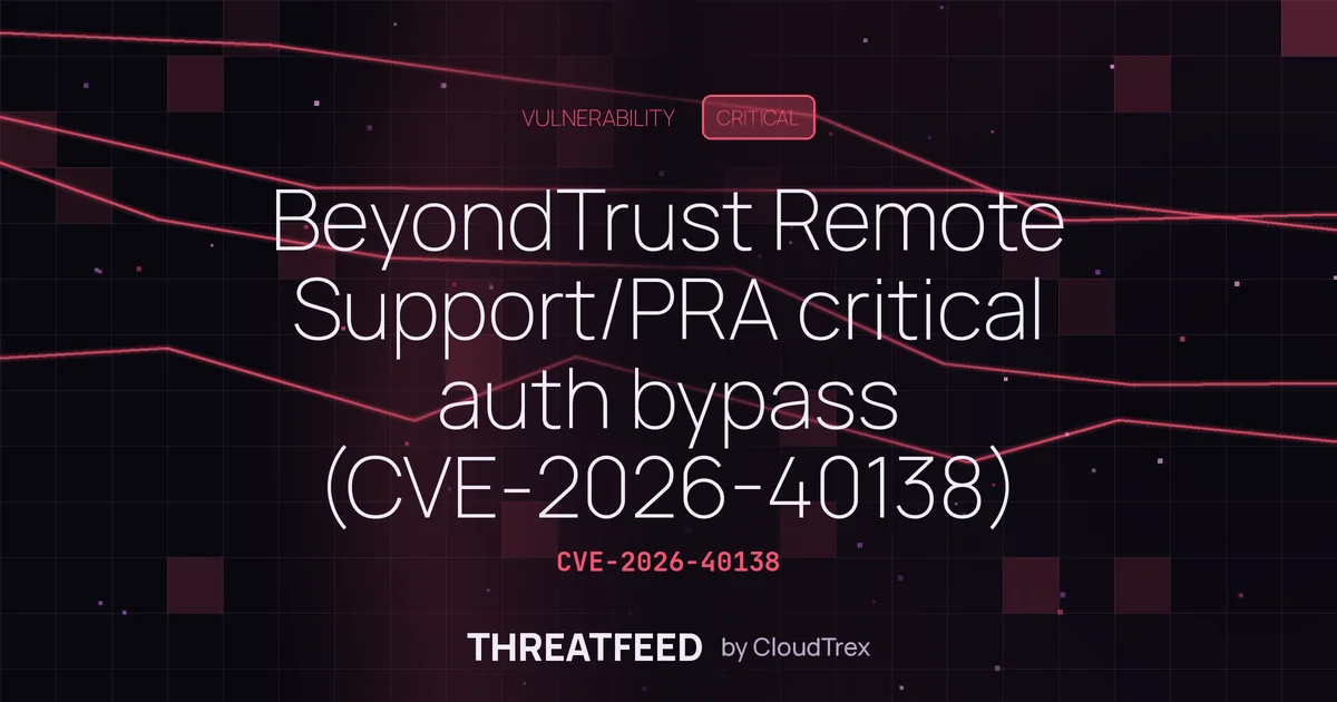 BeyondTrust Remote Support/PRA critical auth bypass (CVE-2026-40138)