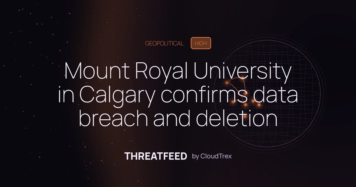 Mount Royal University in Calgary confirms data breach and deletion