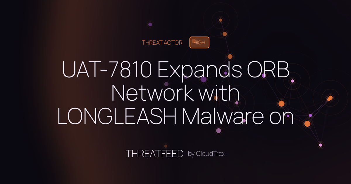 UAT-7810 Expands ORB Network with LONGLEASH Malware on Edge Devices