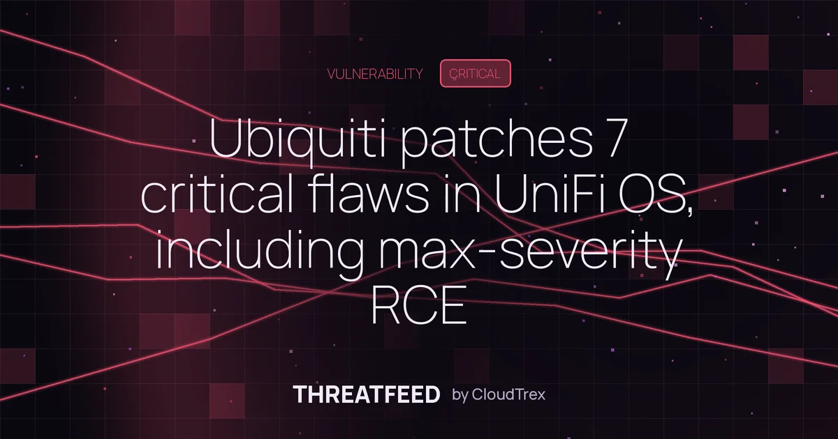 Ubiquiti patches 7 critical flaws in UniFi OS, including max-severity RCE