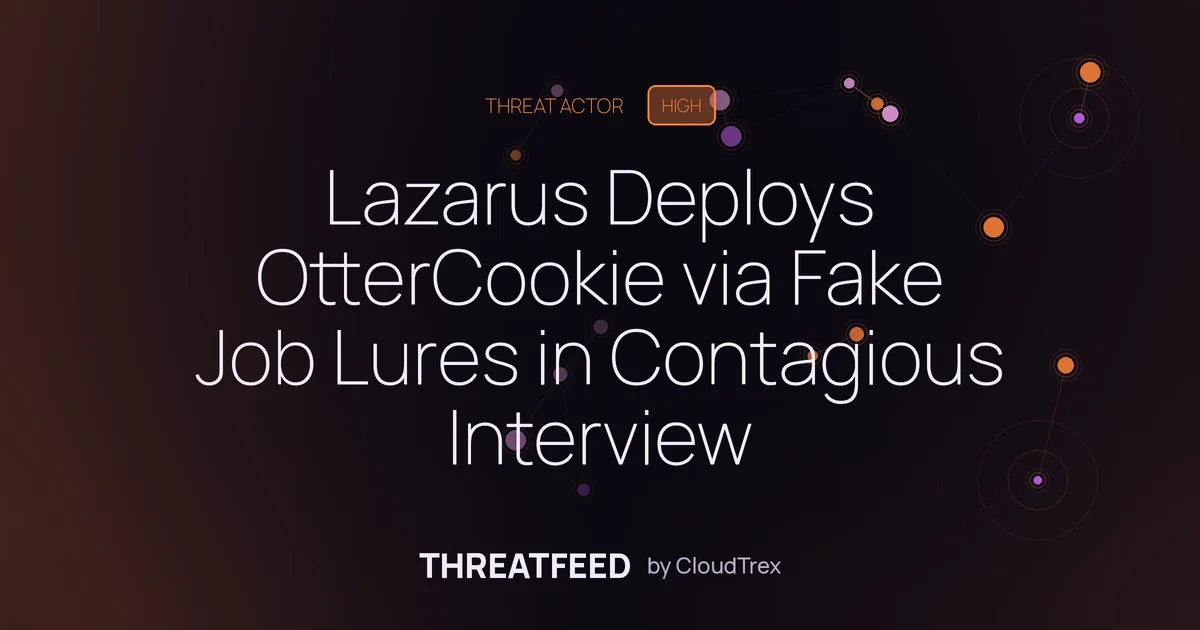 Lazarus Deploys OtterCookie via Fake Job Lures in Contagious Interview
