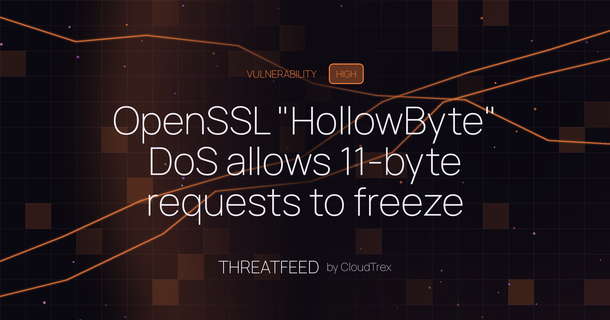 OpenSSL "HollowByte" DoS allows 11-byte requests to freeze server memory