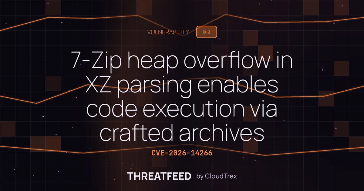 7-Zip heap overflow in XZ parsing enables code execution via crafted archives