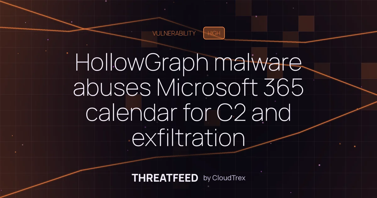 HollowGraph malware abuses Microsoft 365 calendar for C2 and exfiltration