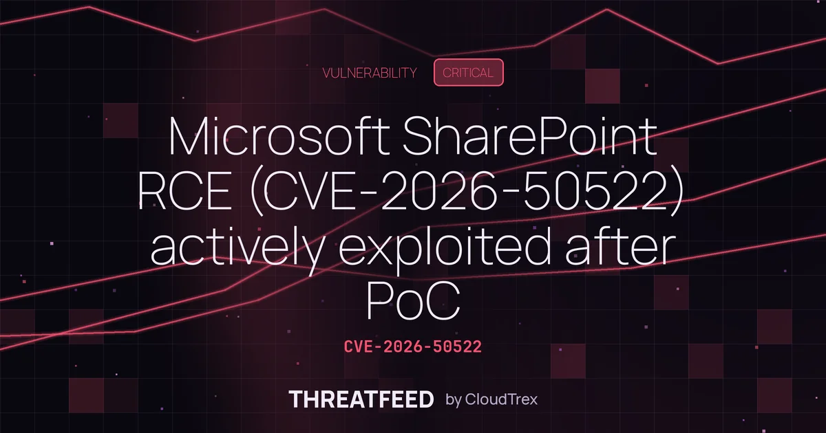 Microsoft SharePoint RCE (CVE-2026-50522) actively exploited after PoC
