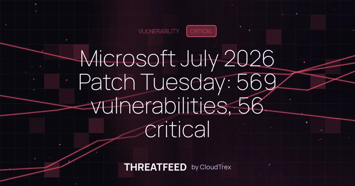 Microsoft July 2026 Patch Tuesday: 569 vulnerabilities, 56 critical