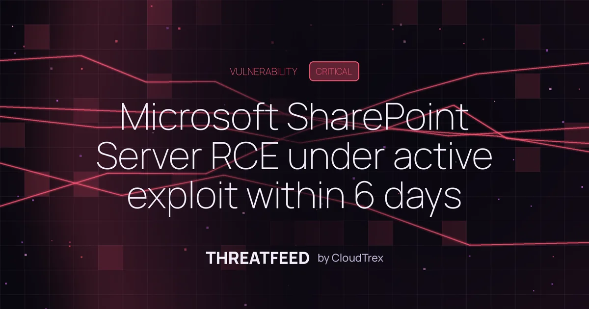 Microsoft SharePoint Server RCE under active exploit within 6 days