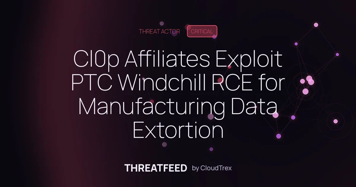 Cl0p Affiliates Exploit PTC Windchill RCE for Manufacturing Data Extortion