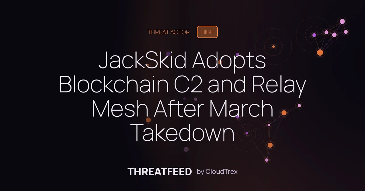 JackSkid Adopts Blockchain C2 and Relay Mesh After March Takedown