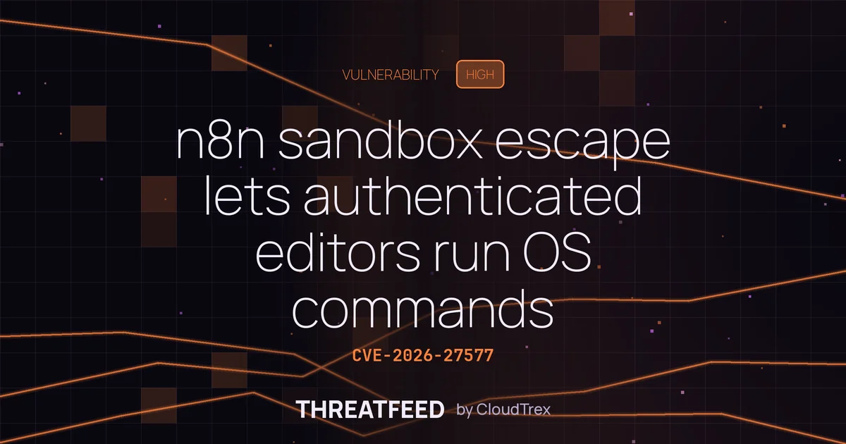 n8n sandbox escape lets authenticated editors run OS commands