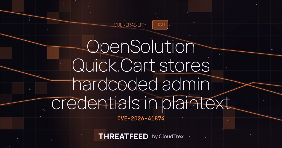 Quick.Cart stores hardcoded admin credentials in plaintext config file
