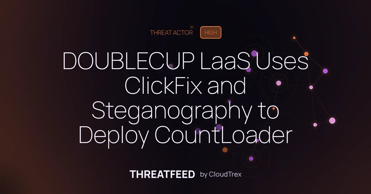 DOUBLECUP LaaS Uses ClickFix and Steganography to Deploy CountLoader