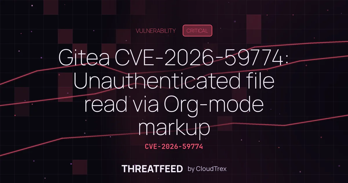 Gitea CVE-2026-59774: Unauthenticated file read via Org-mode markup