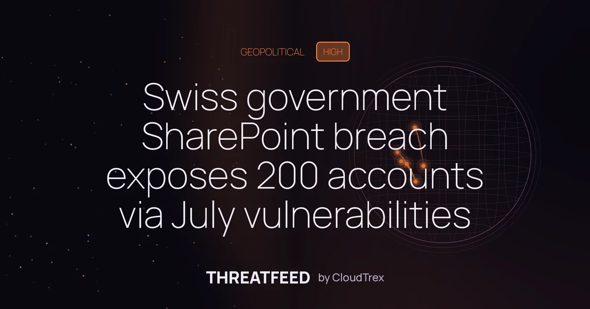 Swiss government SharePoint breach exposes 200 accounts via July flaws