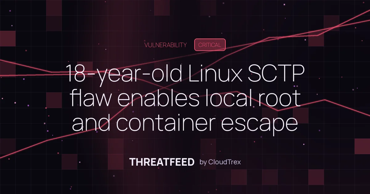 18-year-old Linux SCTP flaw enables local root and container escape