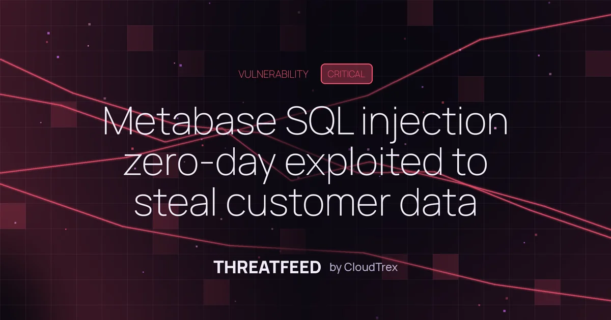 Metabase SQL injection zero-day exploited to steal customer data