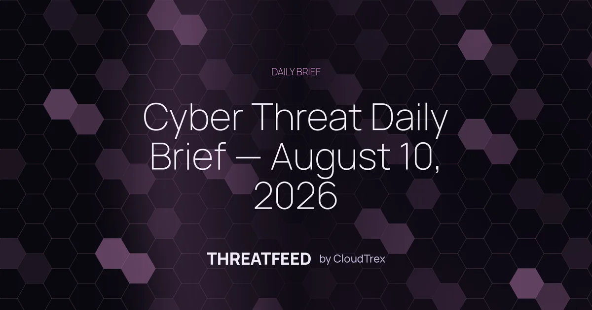 Cyber Threat Daily Brief — August 10, 2026
