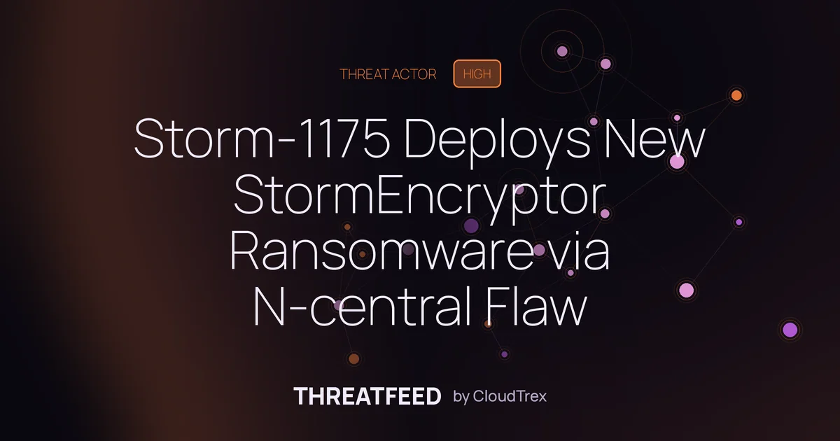 Storm-1175 Deploys StormEncryptor Ransomware via N-central Exploit