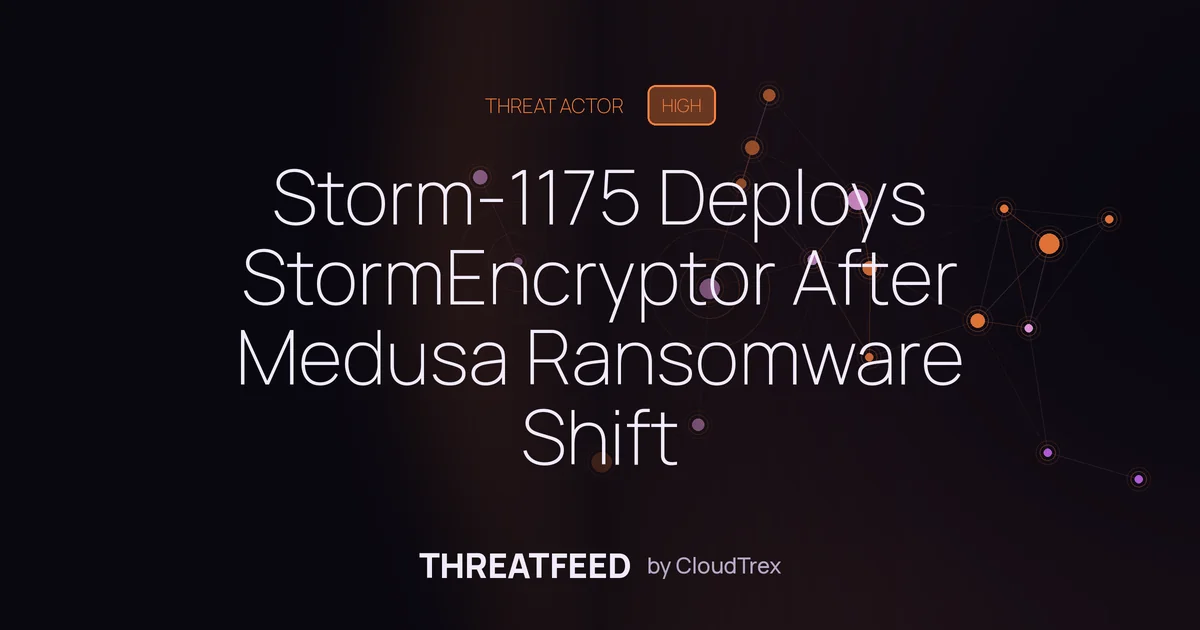 Storm-1175 Deploys New StormEncryptor Ransomware After Medusa Split