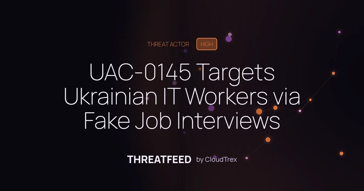 UAC-0145 Targets Ukrainian IT Workers via Fake Job Recruitment Campaign