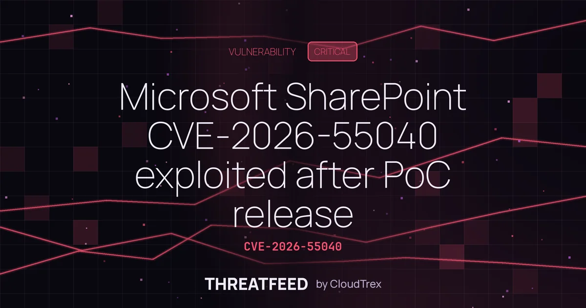 SharePoint CVE-2026-55040 exploited in wild after PoC release