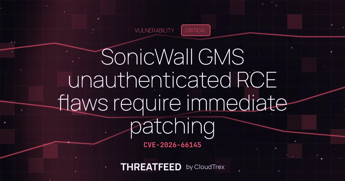 SonicWall GMS unauthenticated RCE flaws require immediate patching