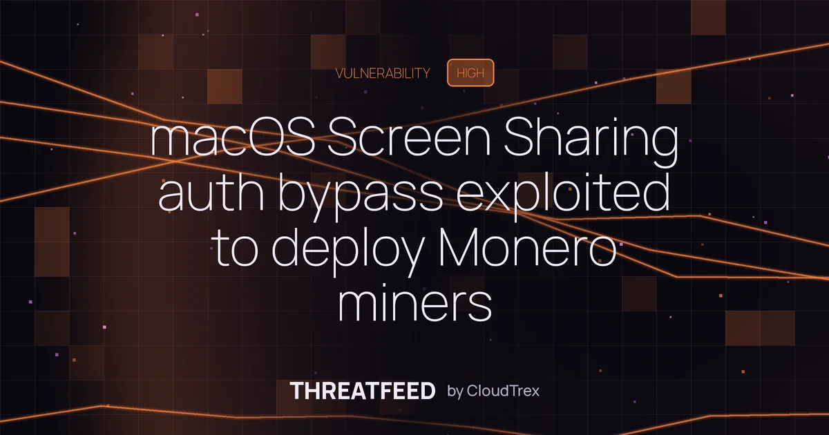 macOS Screen Sharing auth bypass exploited to deploy Monero miners