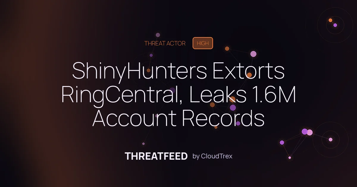 ShinyHunters Breaches RingCentral, Leaks 1.6M Account Records