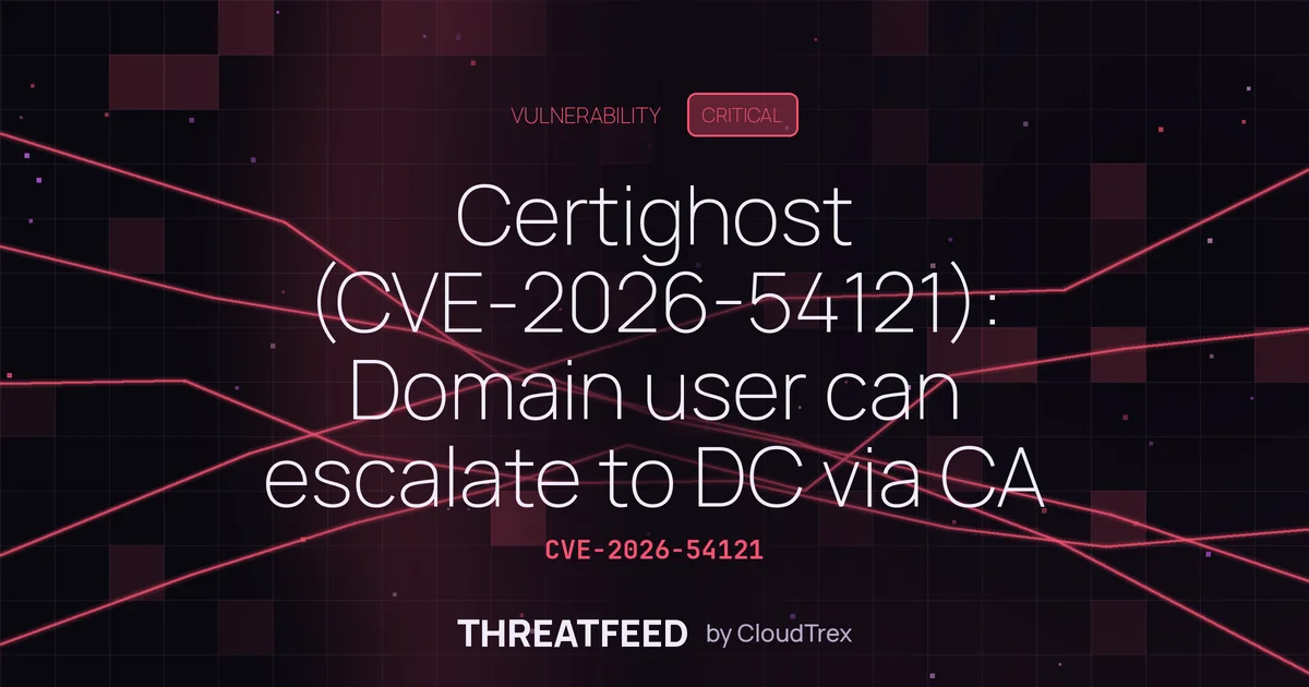 Certighost (CVE-2026-54121): Domain user can escalate to DC via CA