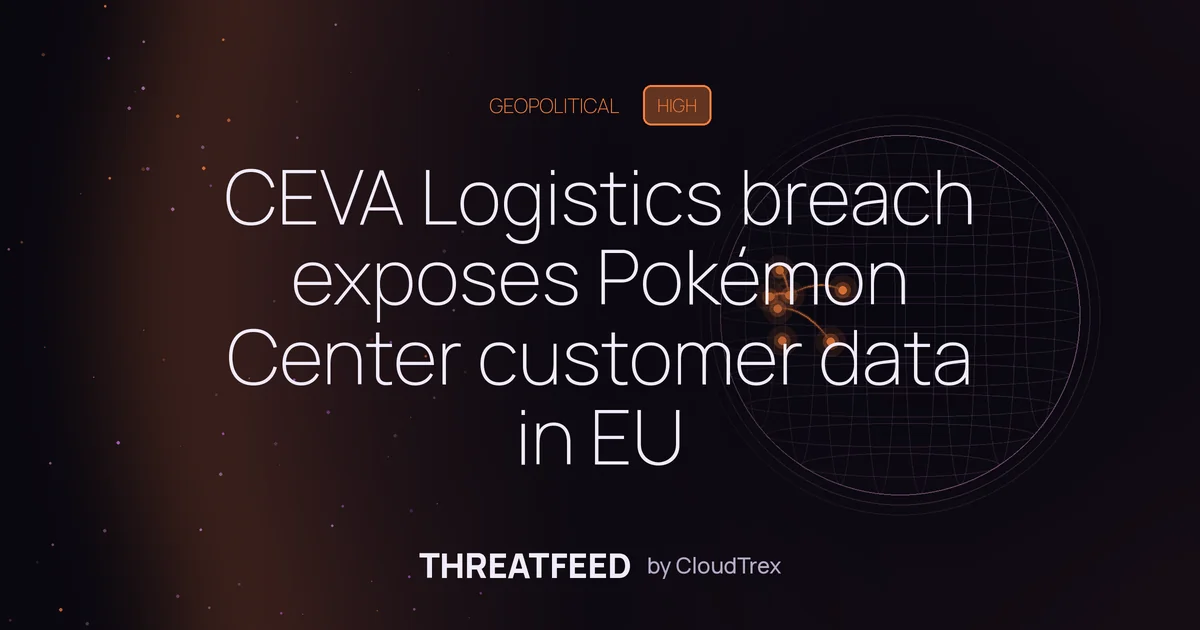 CEVA Logistics breach exposes Pokémon Center customer data in EU
