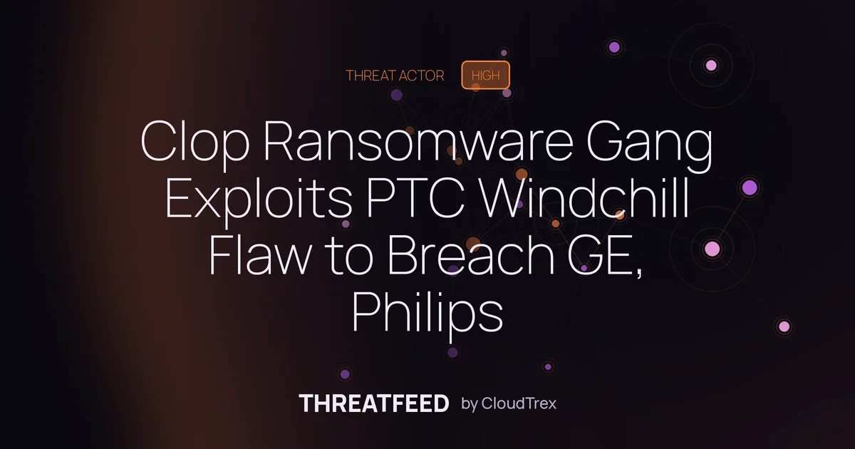 Clop Ransomware Gang Exploits PTC Windchill Flaw to Breach GE, Philips