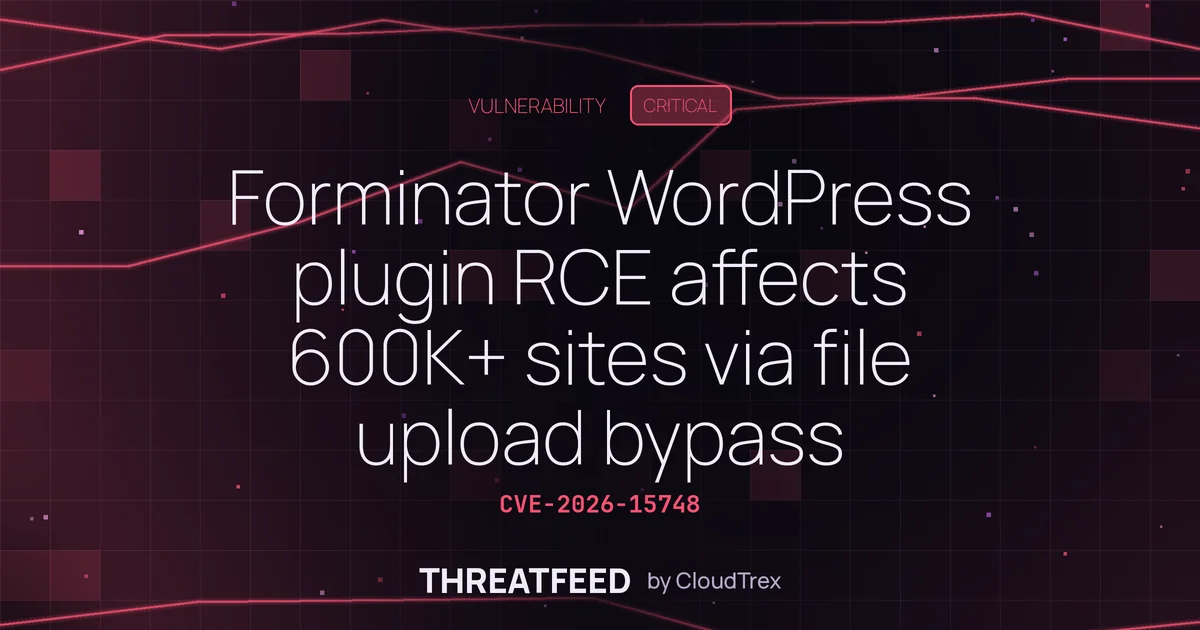 Forminator WordPress plugin RCE affects 600K+ sites via file upload bypass