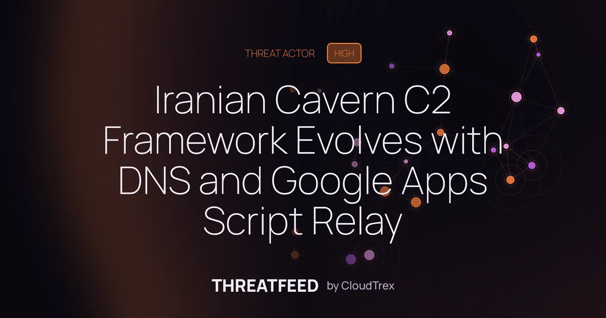 Iranian Cavern C2 Framework Evolves with DNS and Google Apps Script Relay