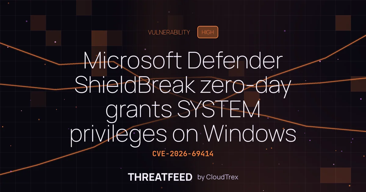 Microsoft Defender ShieldBreak zero-day grants SYSTEM privileges on Windows