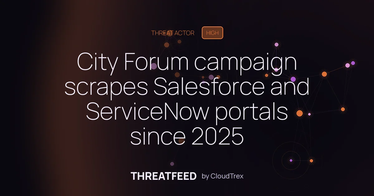City Forum campaign scrapes Salesforce and ServiceNow portals