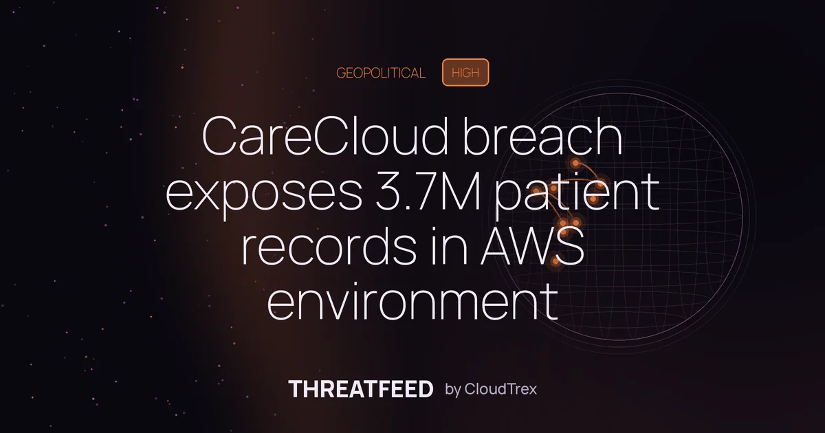 CareCloud breach exposes 3.7M patient records in AWS environment