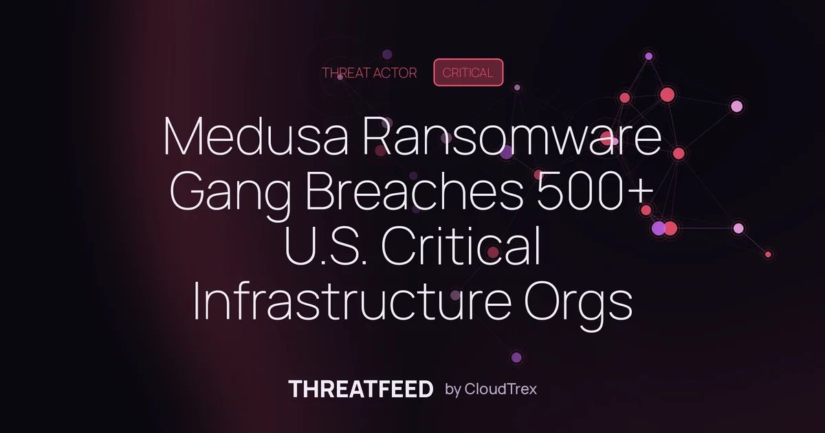 Medusa Ransomware Gang Breaches 500+ US Critical Infrastructure Orgs