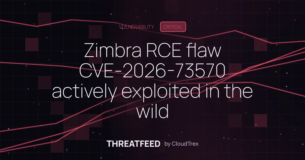 Zimbra RCE flaw CVE-2026-73570 actively exploited in the wild